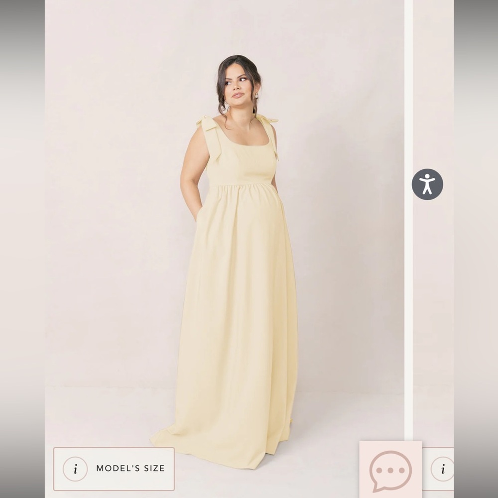 Revelry Maternity Bowie Crepe Dress - Pale Yellow - 8